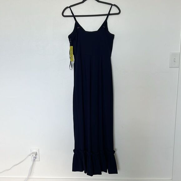 Gianni Bini Stella Navy Blue Ruffle Legs Jumpsuit Size 4 NWT Wedding Guest - Picture 10 of 10